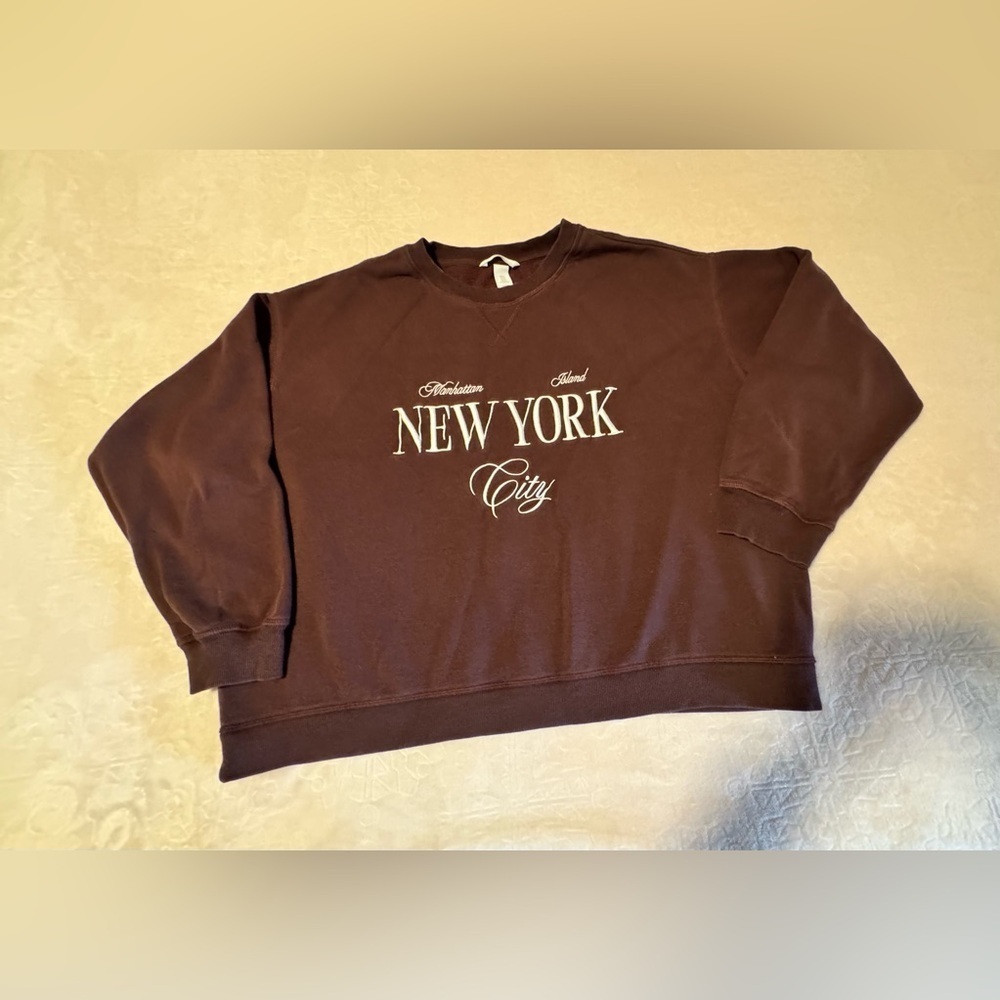 H&M  Sweatshirt - Burgundy/New York Women's